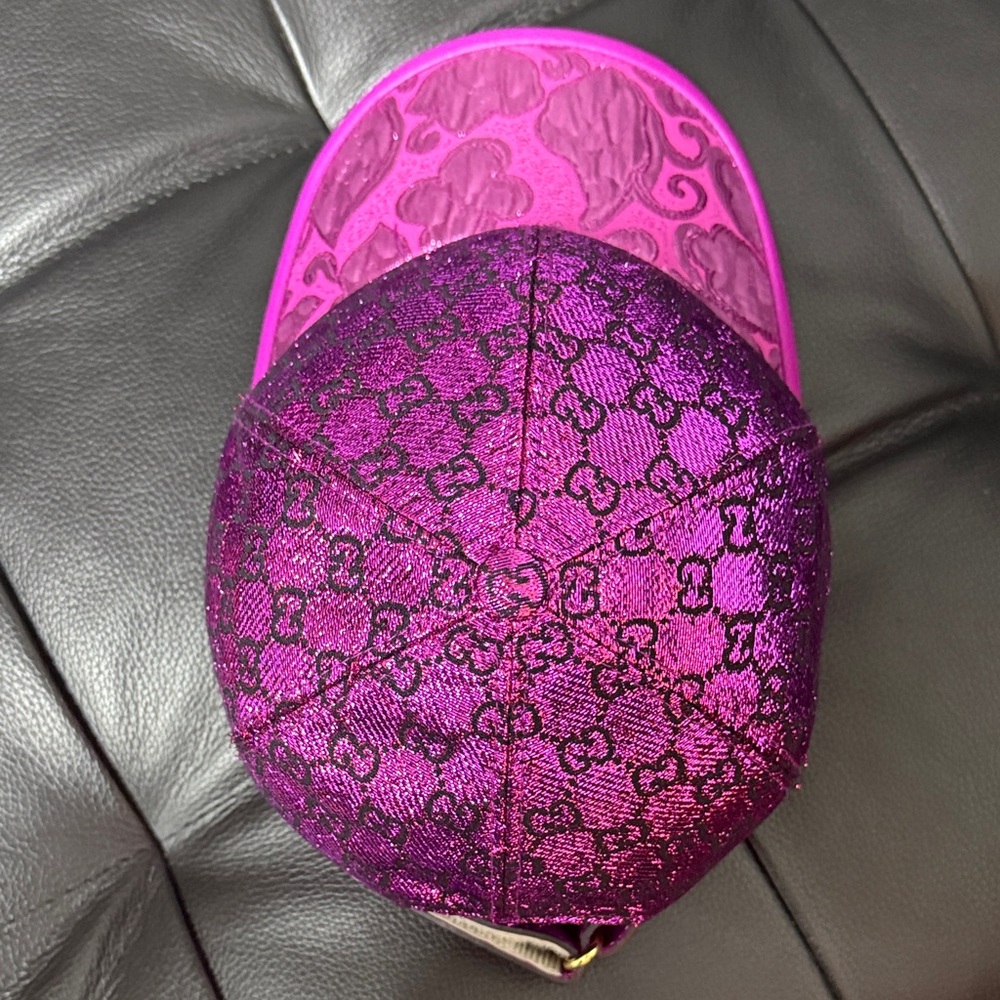 Gucci GG Metallic Pink Baseball Cap - Picture 6 of 11